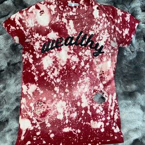 Wealth & Abundance Distressed AcidWash Design Tee